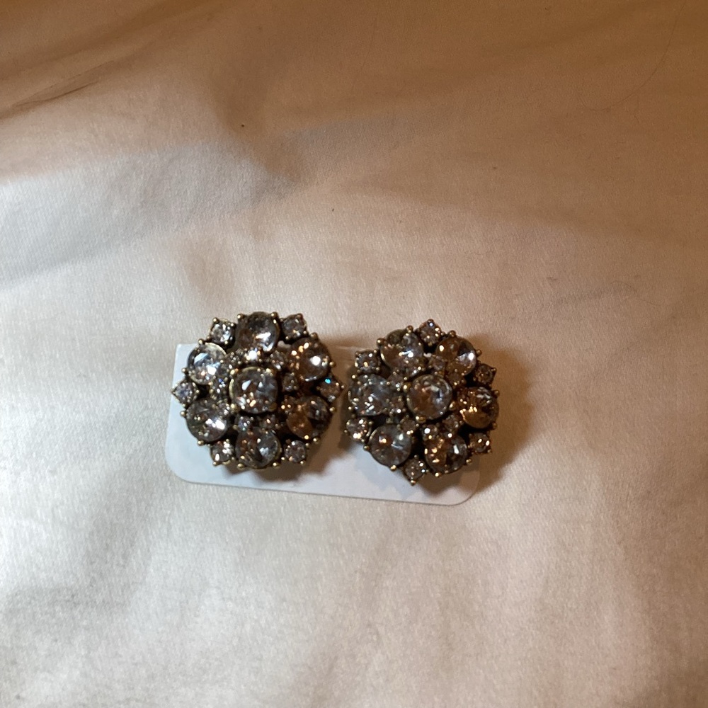 J.Crew Gold and Black cluster Earrings NWT - Picture 3 of 5